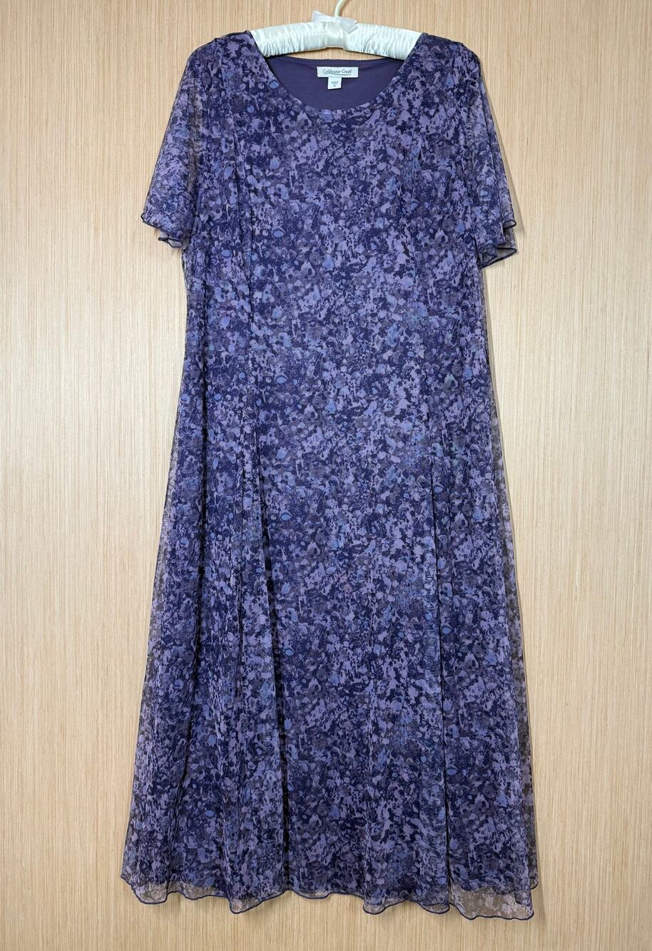 Coldwater Creek Mesh Midi Dress Womens Size 1X Purple Lined Whimsigoth